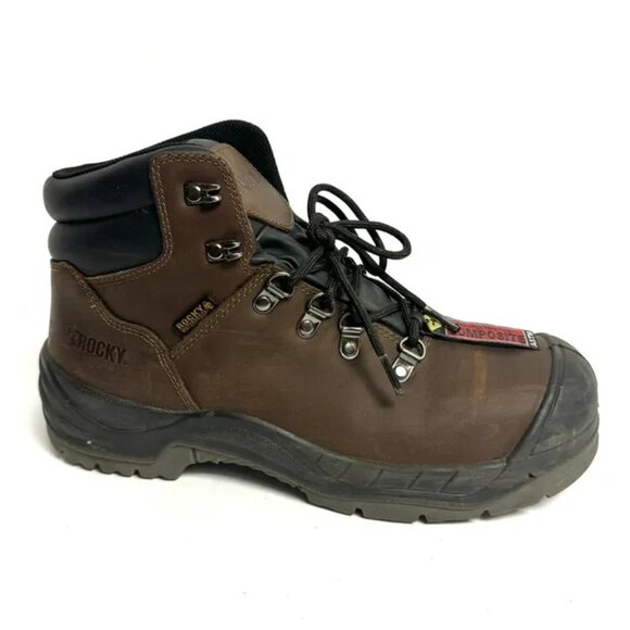 Rocky Womens Worksmart Comp Toe Waterproof Boot Brown Size 9.5W - Picture 1 of 6